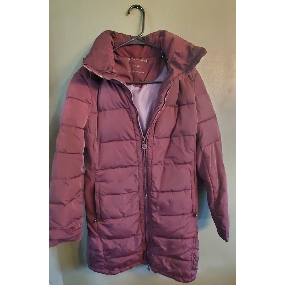 Andrew Marc Women's Size Small Maroon Long Winter Jacket